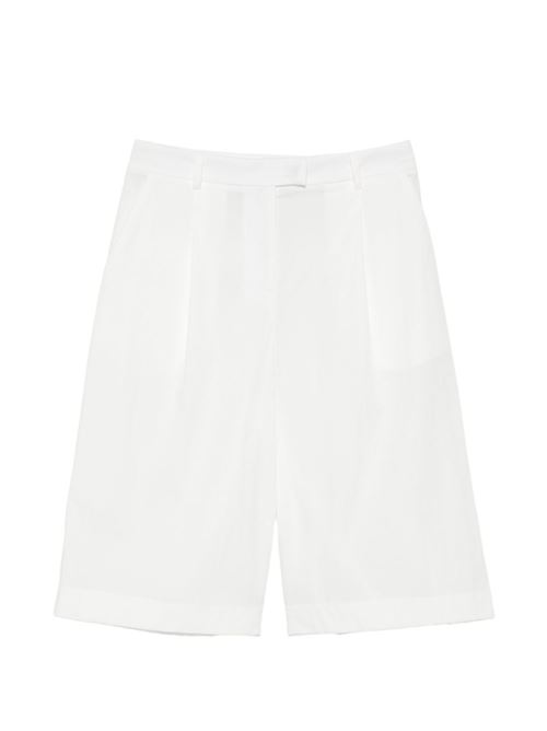 Bermuda donna Patrizia Pepe bianchi in popeline stretch con pinces PATRIZIA PEPE | 2P1752A743W146